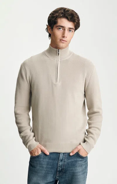 Mavi Quarter Zip Sweater In Abbey Stone In Neutral