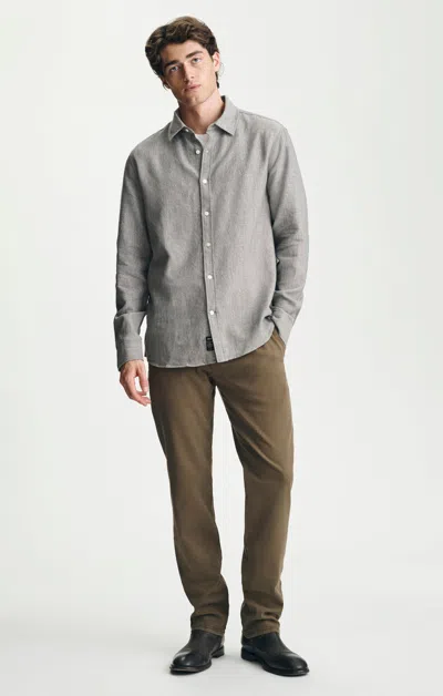 Mavi Will Pleated Straight Chino Pants In Thicket Luxe Twill In Brown