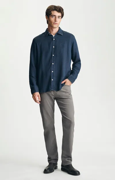 Mavi Zach Straight Leg Pants In Griffin Luxe Twill In Gray