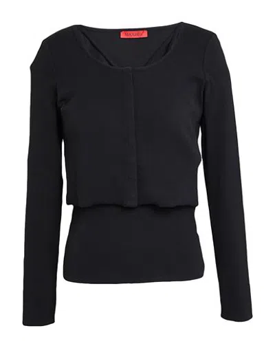 Max & Co . Bettina Woman Twin Set Black Size Xl Cotton, Elastane