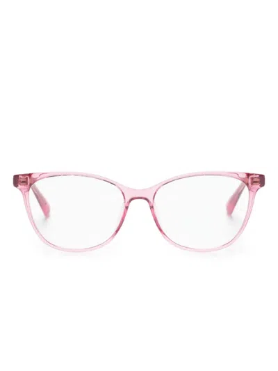 Max & Co Logo-print Round-frame Glasses In Pink