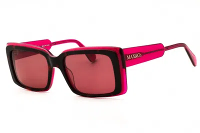 Max & Co Mo0040 52s Dark Havana/bordeaux In Pink