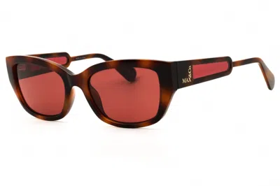 Max & Co Mo0086 52s Dark Havana/bordeaux In Brown