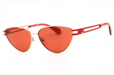 Max & Co Mo0089 28s Shiny Rose Gold/bordeaux In Orange