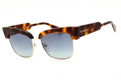 Max & Co Mo0092 52w Dark Havana/blue Gradient In Brown