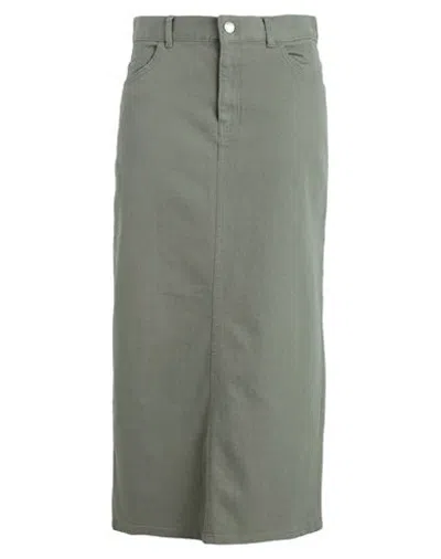 Max & Co . Woman Denim Skirt Military Green Size 6 Cotton, Elastane