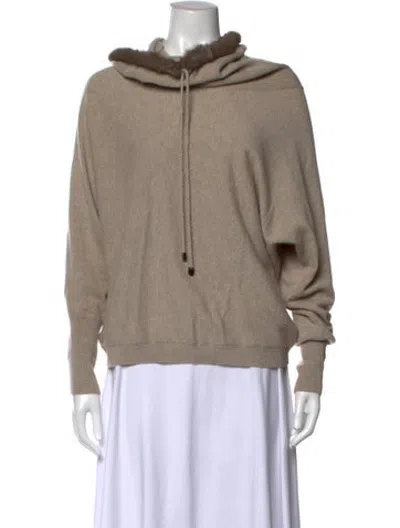 Pre-owned Max & Moi Cashmere Crew Neck Sweater In Neutrals