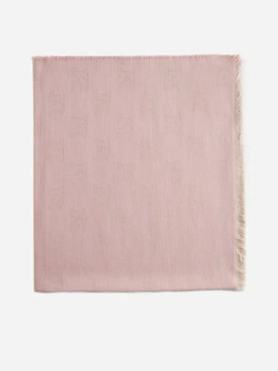 Max Mara Accessori Udente Cotton, Modal And Cashmere Stole In Pink