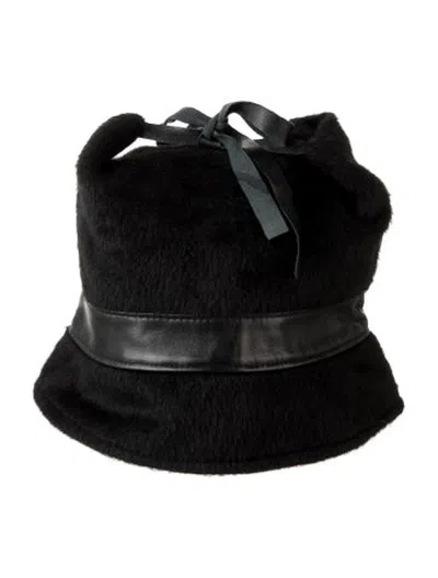 Pre-owned Max Mara Alpaca Bucket Hat In Black