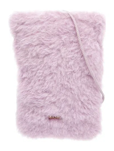 Pre-owned Max Mara Alpaca Crossy Teddy Phone Pouch In Pink/purple