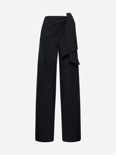 Max Mara Arsenio Wool Felt Trousers In Blue