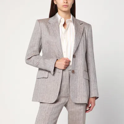Max Mara Beige Single-breasted Linen Jacket