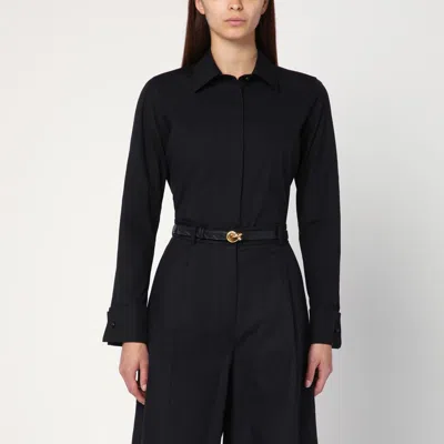 Max Mara Black Cotton Shirt With Logo