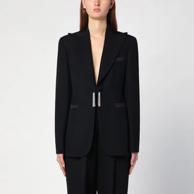 Max Mara Black Wool Smoking Jacket