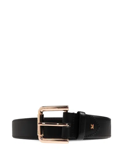 Max Mara Brogue-detail Belt In Black