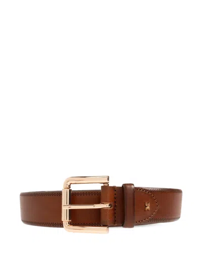 Max Mara Brogue-detail Belt In Brown