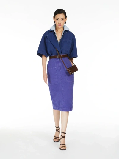 Max Mara Canvas Oversized Shirt In Blue