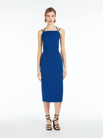 Max Mara Canvas Workwear Dress In Cornflower Blue