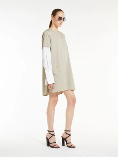 Max Mara Cotton And Silk T-shirt Dress In Gray