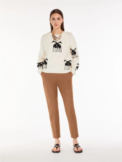 Max Mara Cotton Cigarette Trousers In Tobacco