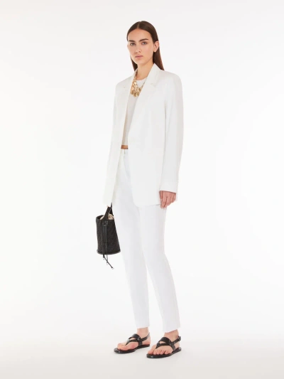 Max Mara Cotton Cigarette Trousers In White