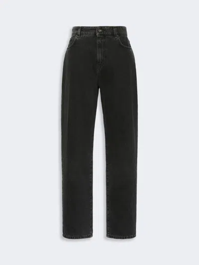 Max Mara Cotton Denim Tapered Jeans In Black