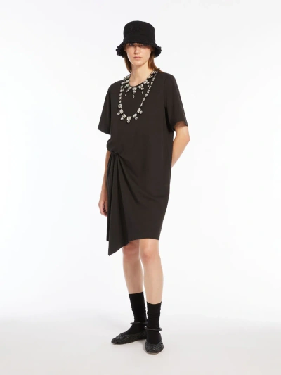 Max Mara Cotton Jersey Dress In Black