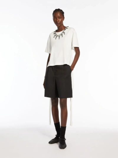 Max Mara Cotton Jersey T-shirt In White