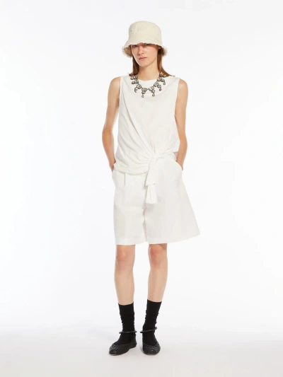 Max Mara Cotton Jersey Top In White