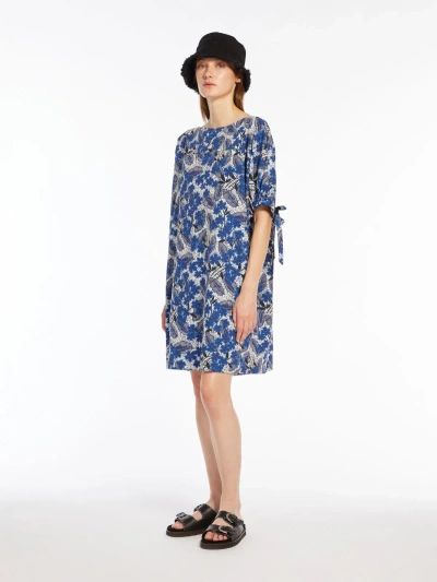 Max Mara Cotton Poplin Dress In Blue