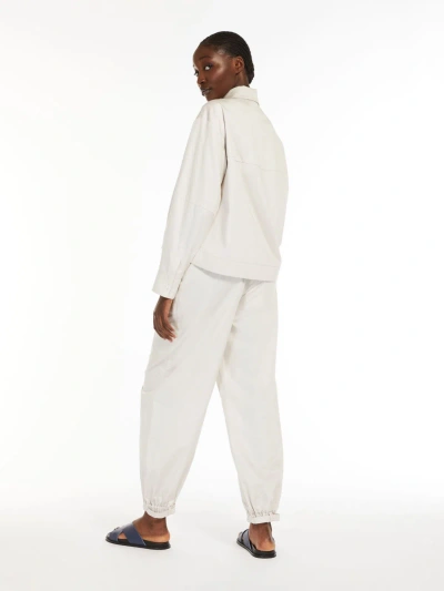 Max Mara Cotton Sateen Shirt In Stone