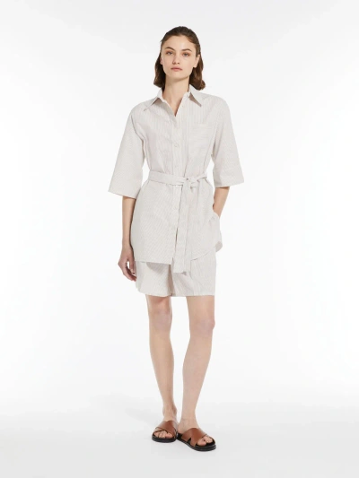 Max Mara Cotton Seersucker Tunic In Gray