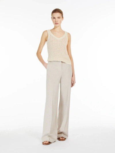 Max Mara Cotton Yarn Top In Neutral