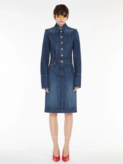 Max Mara Denim Shirt Dress In Blue