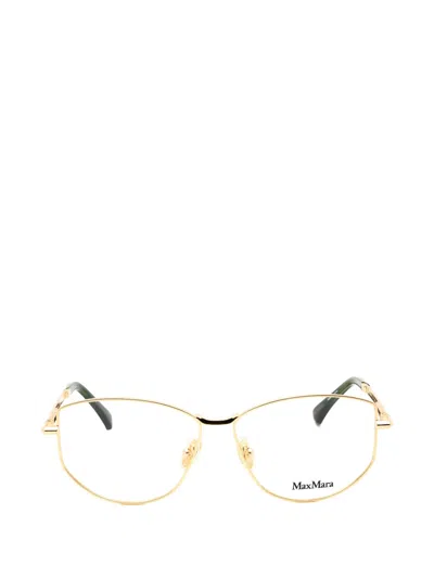 Max Mara Eyewear Geometric-frame Glasses In Gold
