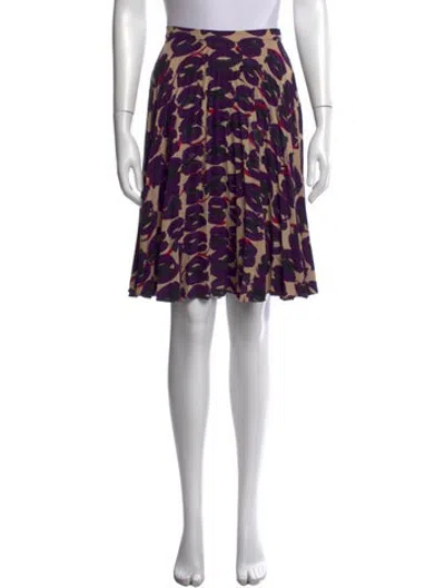 Pre-owned Max Mara Floral Print Mini Skirt In Purple