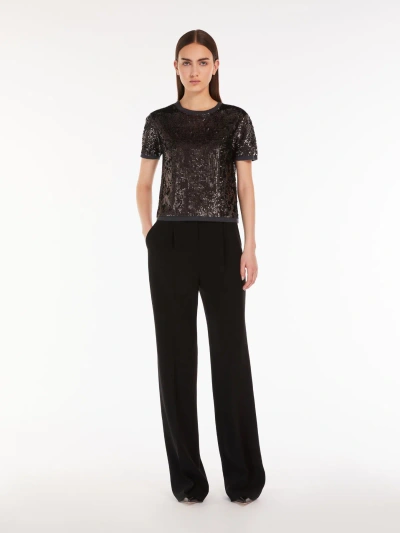 Max Mara Flowing Cady Trousers In Black