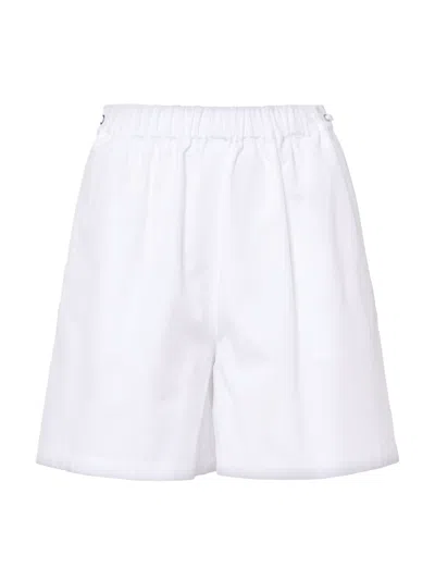 Max Mara High-rise Cotton Bermuda Shorts In Optical White
