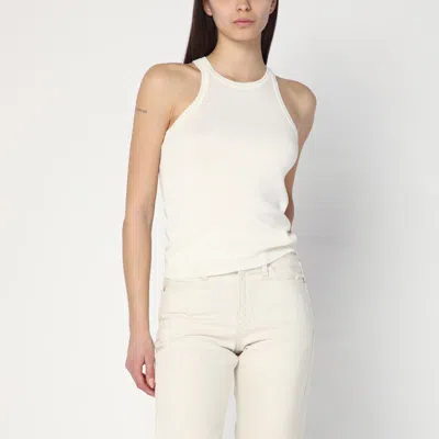 Max Mara Ivory Cotton Tank Top In White