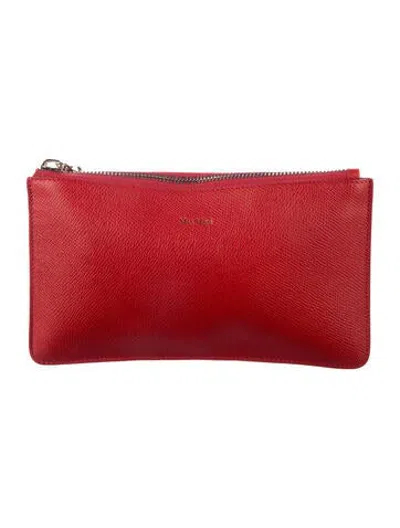 Pre-owned Max Mara Leather Continental Wallet In Pink/red