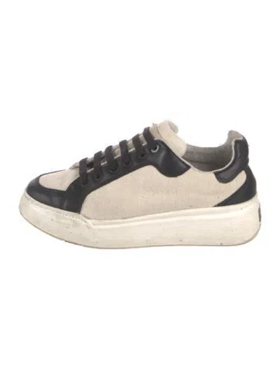 Pre-owned Max Mara Leather Sneakers In Neutrals