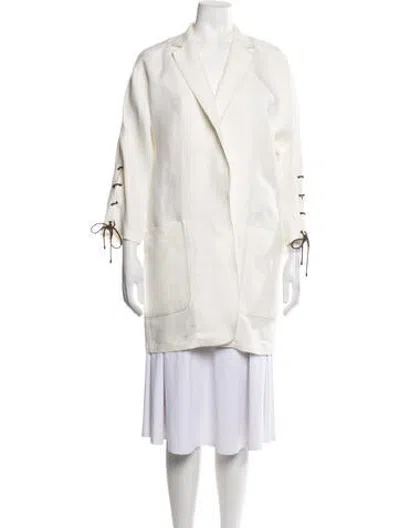 Pre-owned Max Mara Linen Coat In Neutrals