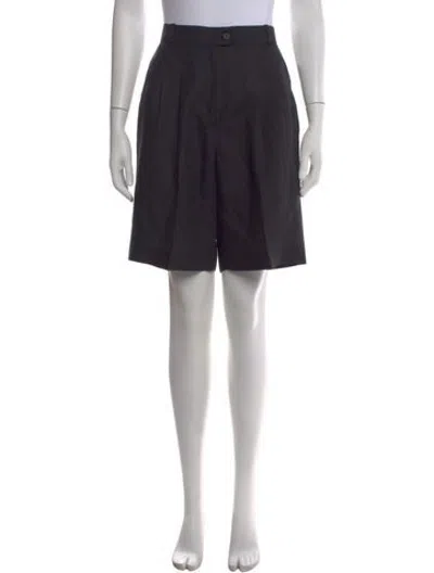 Pre-owned Max Mara Linen Knee-length Shorts In Black