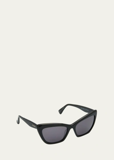 Max Mara Logo Acetate Cat-eye Sunglasses In Black