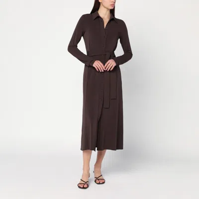 Max Mara Midi Shirt Dress In Coffee Colour In Beige