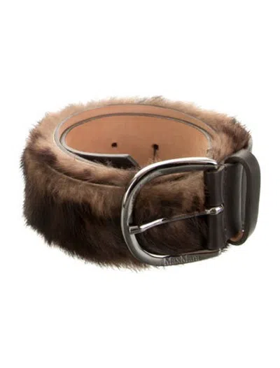 Pre-owned Max Mara Mink Waist Belt In Brown
