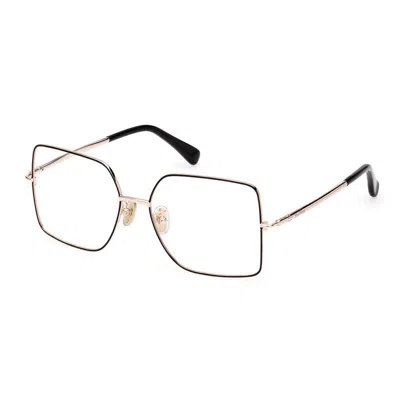 Max Mara Mm5098-h High-shine Metal Eyeglasses In Shiny Rose Gold
