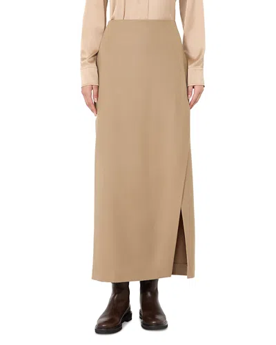 Max Mara Mstdivo Wool Maxi Skirt In Neutral