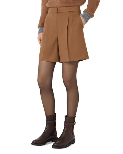 Max Mara Mstragazza Wool Shorts In Brown