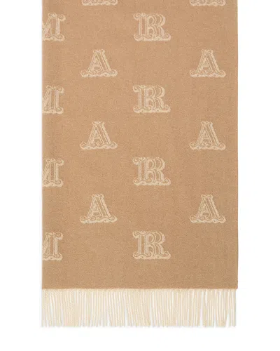 Max Mara Mxawsklause Monogram Cashmere Stole In Brown